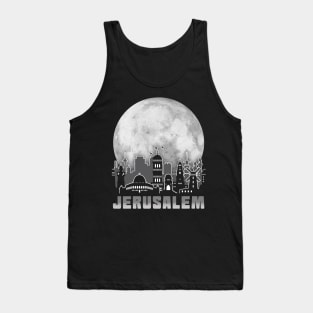 Jerusalem Israel Skyline Full Moon Tank Top